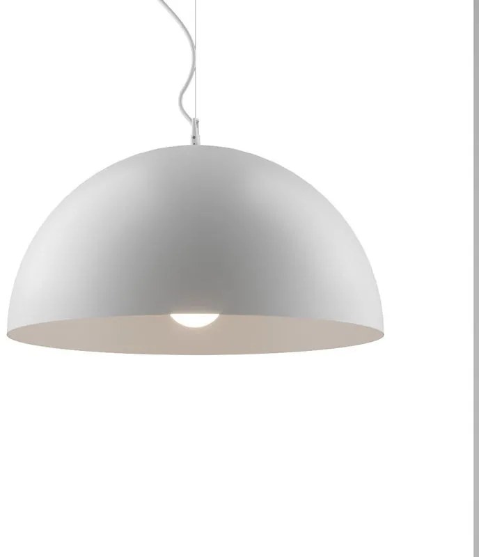 Lampadario Design Emisfero bianco paralume bianco E27 Ø50cm