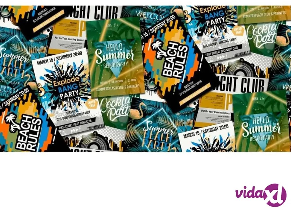 Noordwand Good Vibes Carta da Parati Club Posters Verde e Arancione