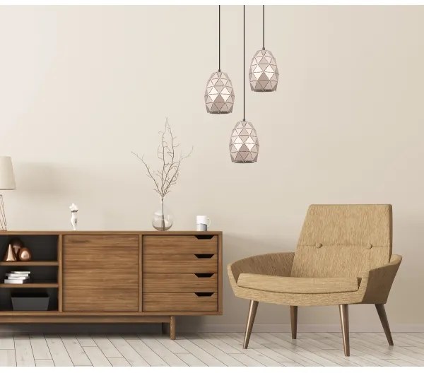 ITALUX MDM-3480/3A GD - Lampadario a sospensione con filo HARLEY 3xE27/40W/230V oro rosa