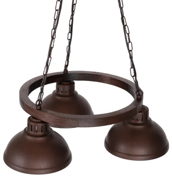 Lampadario a sospensione con catena HAKON ROUND 3xE27/60W/230V scuro