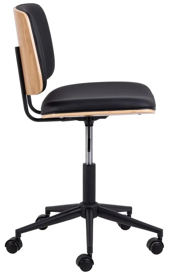 Sedia da ufficio in similpelle nera Owen - Actona