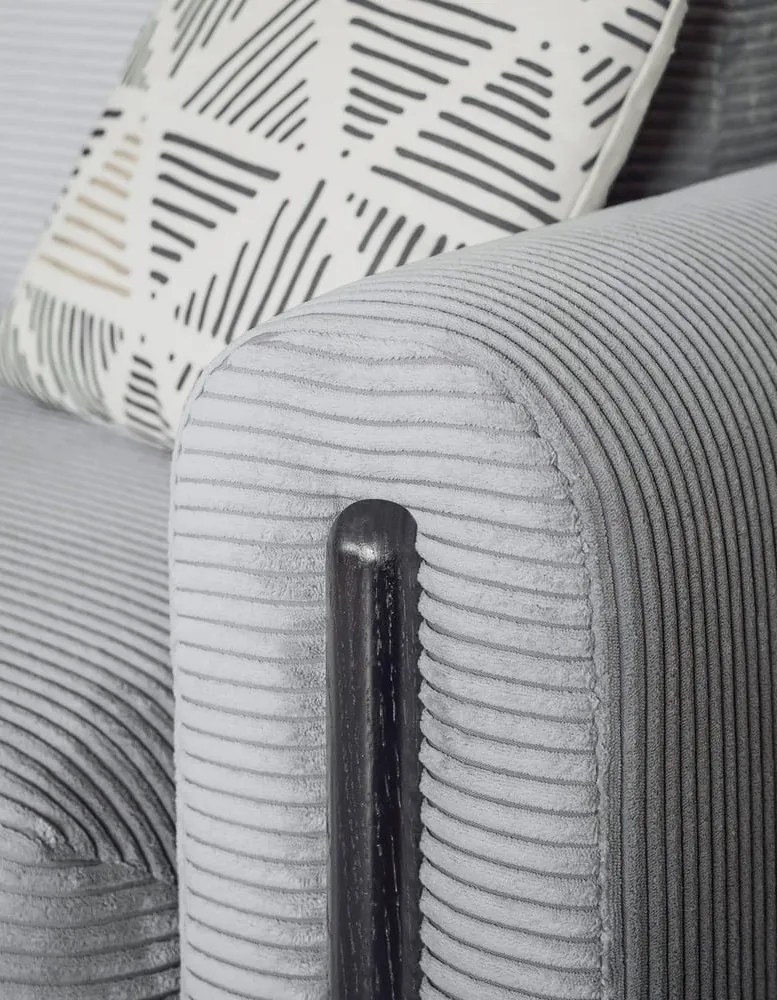 Divano grigio allungabile/con contenitore e rivestimento in velluto a coste 244 cm Arcadova – ELTAP