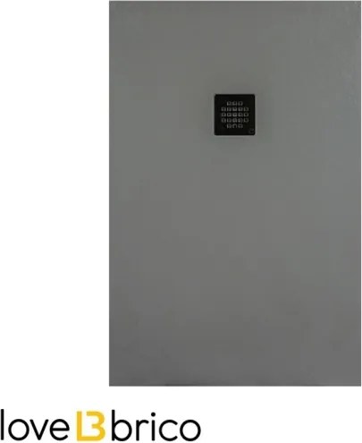 Piatto doccia in mineralmarmo 80x100 cm grigio chiaro effetto pietra con griglia e piletta sifonata