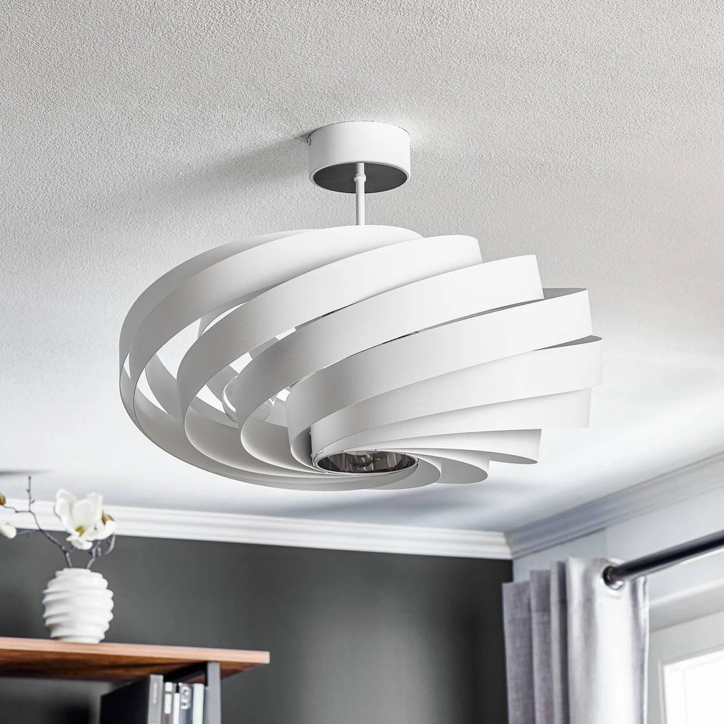 Plafoniera soffitto Vento Domiluce, dimmerabile, Bianco / Opale, Soggiorno / Sala da pranzo, Metallo, Moderno, Plafoniera
