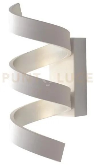 Applique a parete led helix spirale bianca e argento 9w 720lm 4000k...