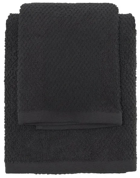 Set asciugamani bagno nero per viso e ospite in cotone puro Spring