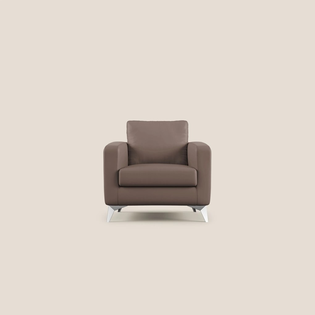 Orione Poltroncina in ecopelle moderna e impermeabile T04 marrone