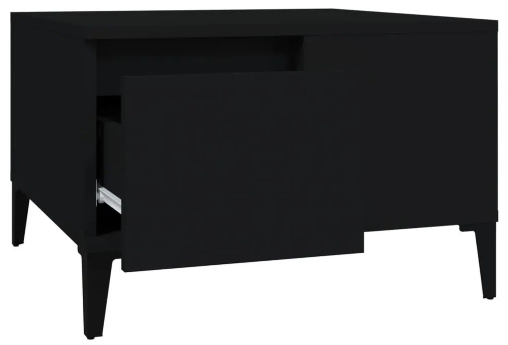 Tavolino da Salotto Nero 55x55x36,5 cm in Legno Multistrato