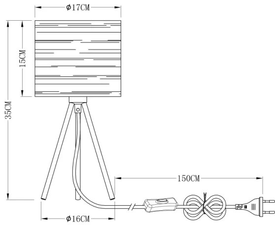 Globo 15342T - Lampada da tavolo TUNNO 1xE14/15W/230V