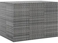 Contenitore da Giardino in Rattan PE 145x100x103 cm Grigio cod mxl 65687