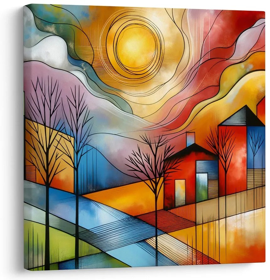 Quadro su tela – Strada nei colori