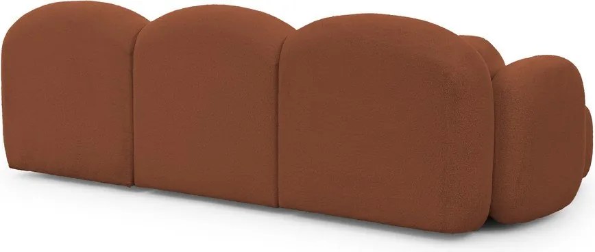 Divano angolare color terracotta (a U) con rivestimento in bouclé Orbit – Ropez