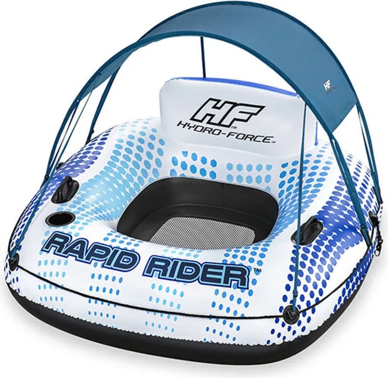 Bestway Ruota Gonfiabile con Manici Rapid Rider con Parasole D137 cm Spiaggia e Piscina 43725