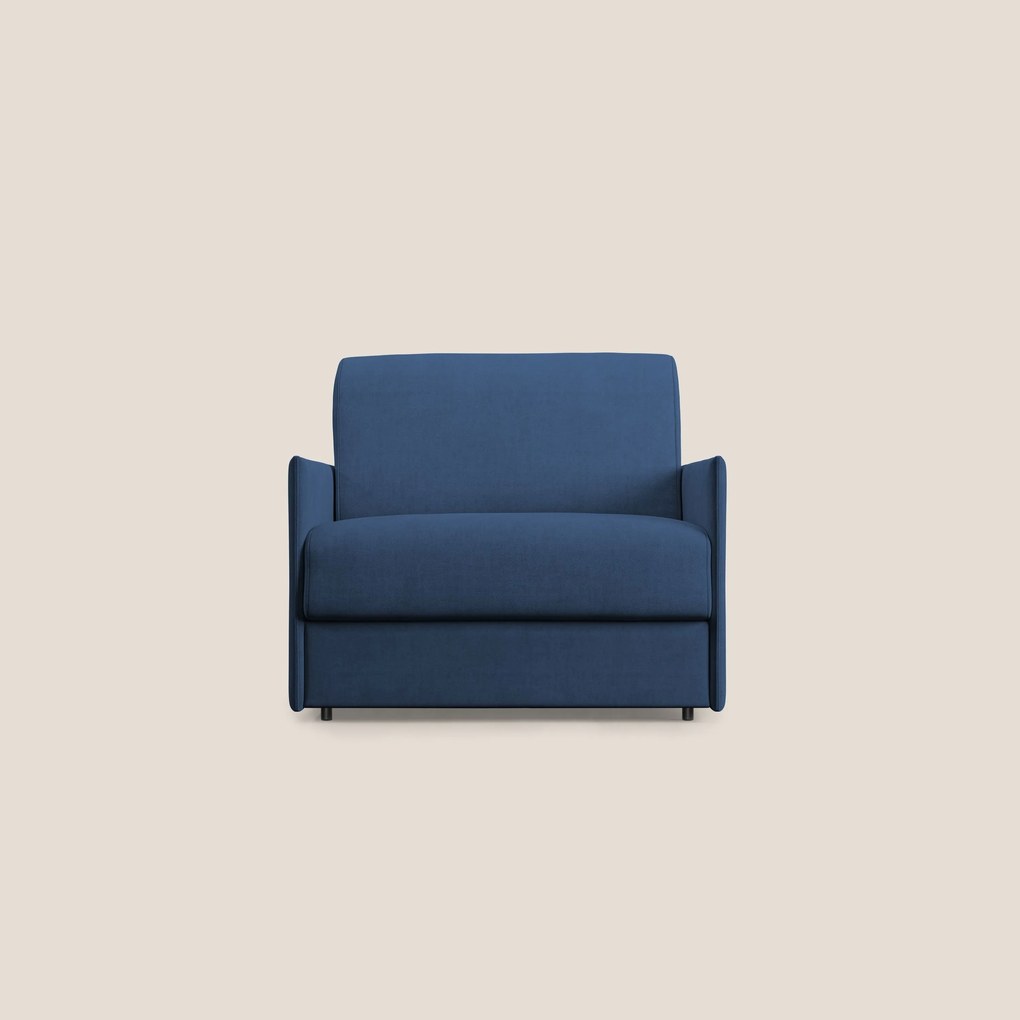 Evans poltrona letto in morbido tessuto impermeabile T02 blu