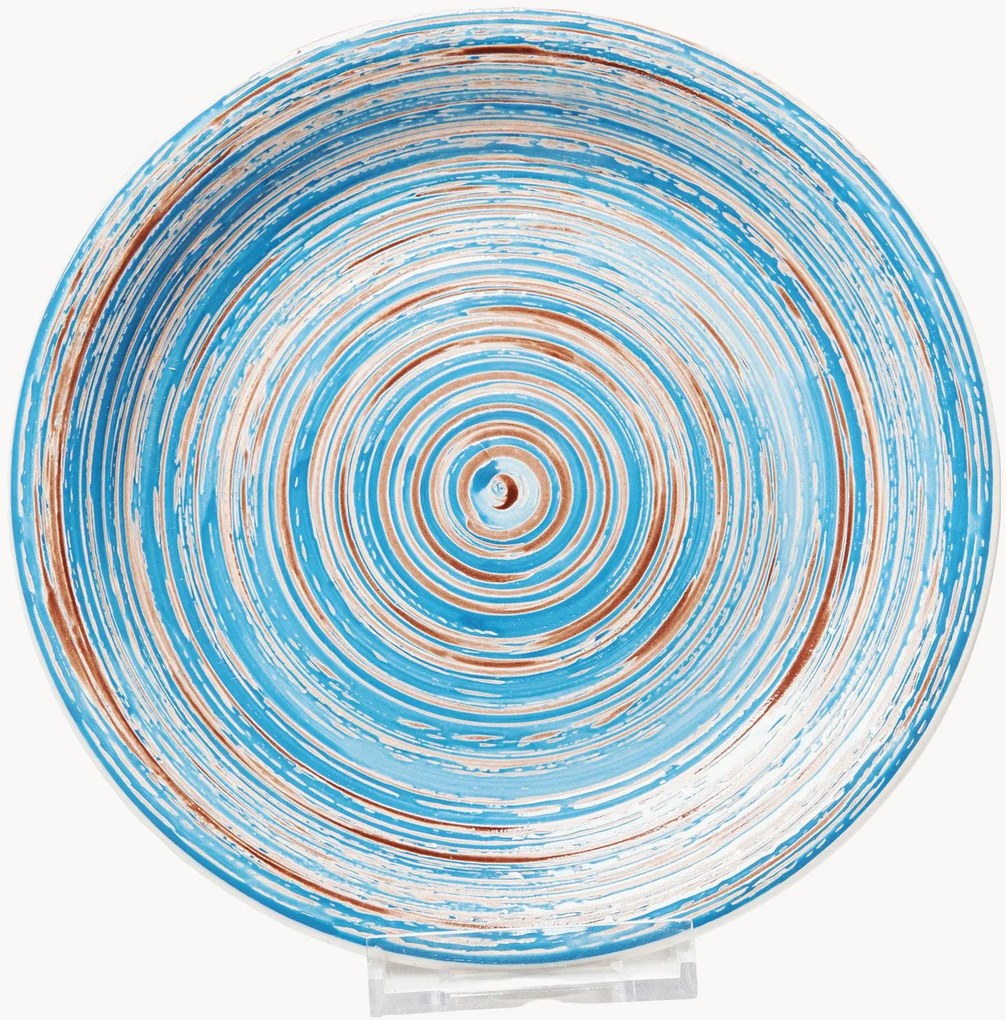 Set di 6 piatti piani fatti a mano Swirl