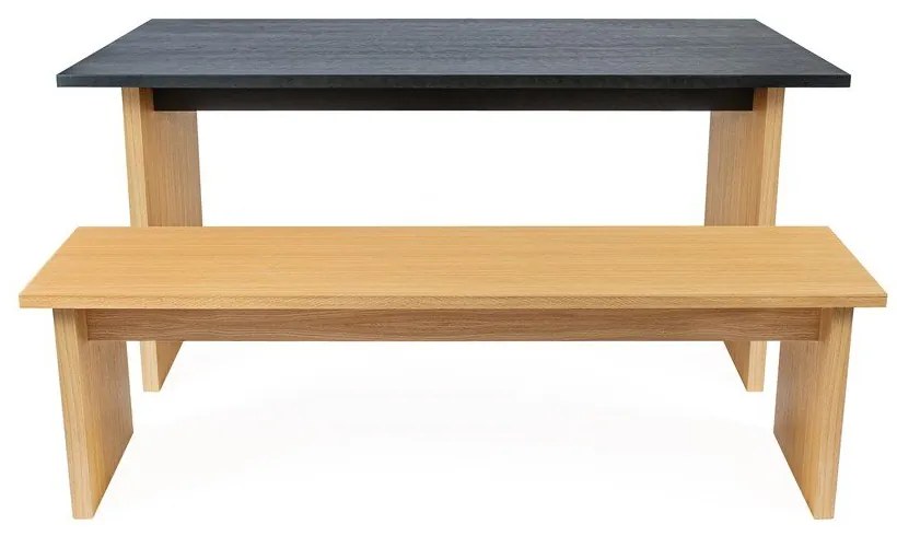 Tavolo da pranzo con piano in rovere 90x160 cm Stripe - Woodman