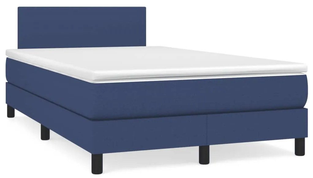 Letto a molle con materasso e led blu 120x190 cm in tessuto