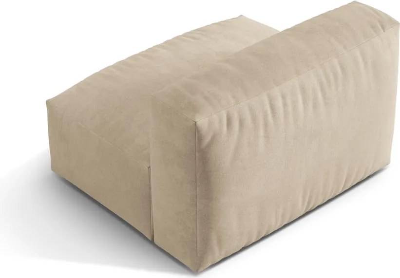 Parte divano componibile beige (solo con parte centrale) con rivestimento in velluto Martina – Micadoni