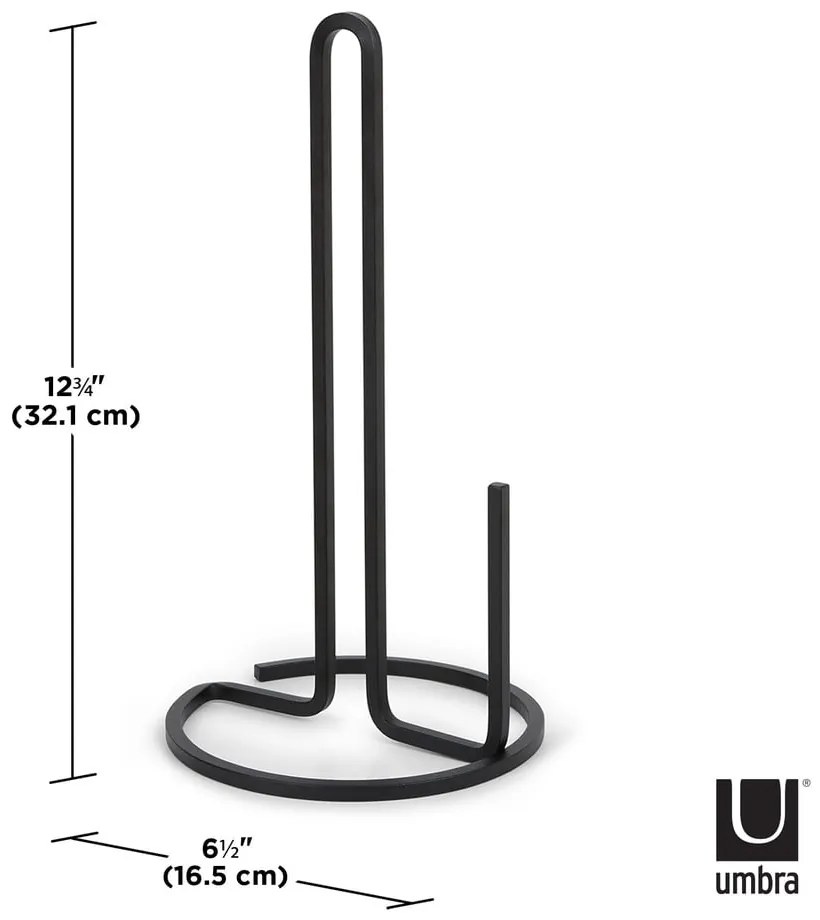 Porta asciugamani da cucina in acciaio nero ø 17 cm Squire - Umbra