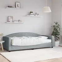 Divano Letto con Materasso Grigio Chiaro 90x200 cm in Tessuto 3197170