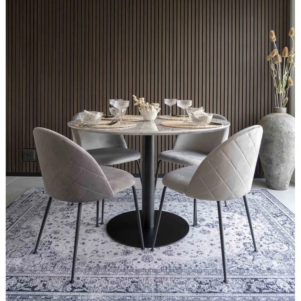 Tavolo da pranzo rotondo con piano in marmo ø 110 cm Bolzano - House Nordic