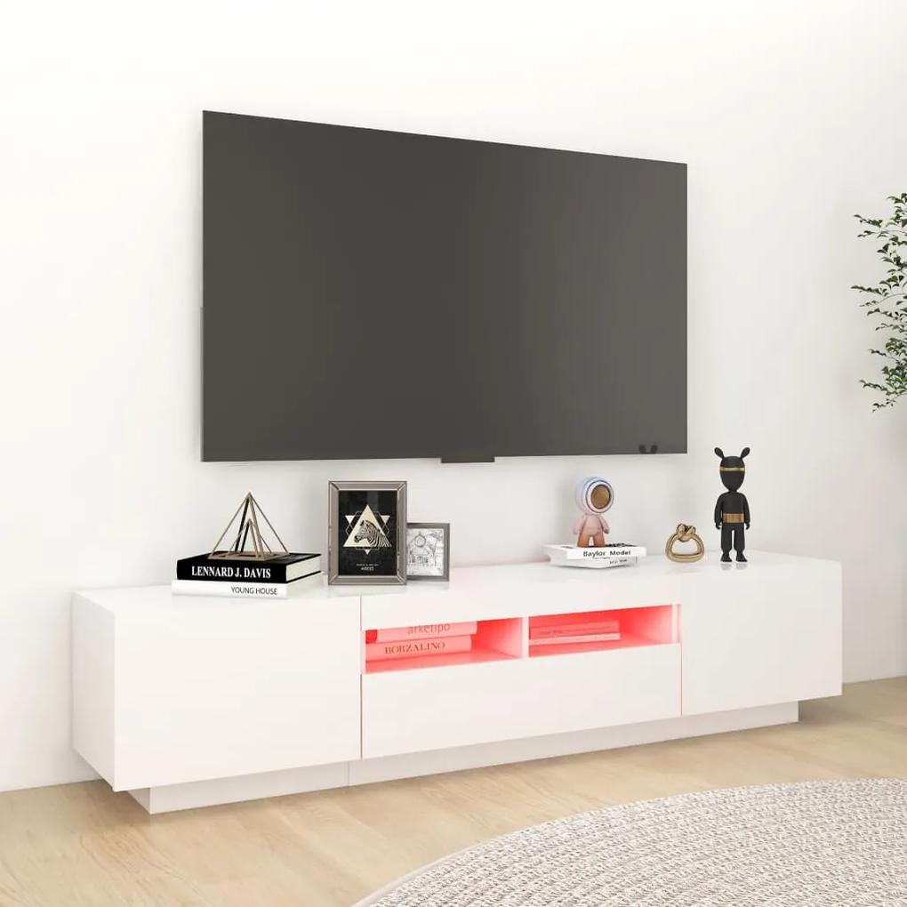Mobile Porta TV con Luci LED Bianco 180x35x40 cm
