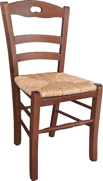 Sedia da cucina con seduta paglia LOIRE Noce SET 2 PZ