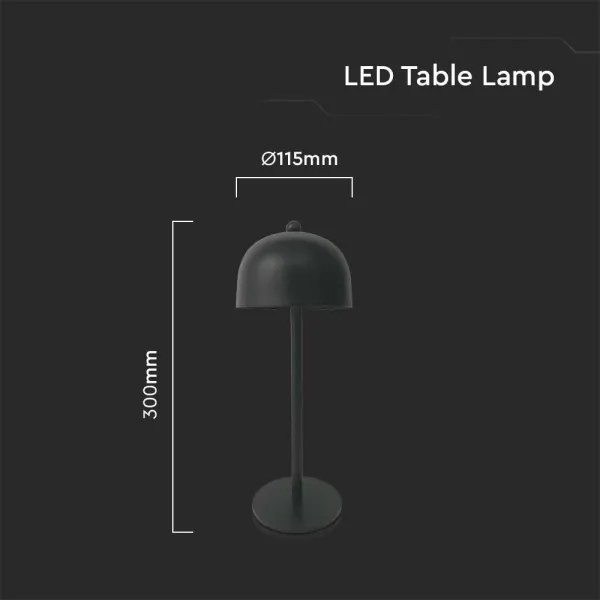 LED Lampada da tavolo ricaricabile dimmerabile LED/1W/5V 3000-6000K 1800 mAh nero
