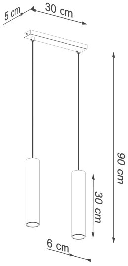 Sollux SL.1241 - Lampadario a sospensione con filo LAGOS 2xGU10/10W/230V oro