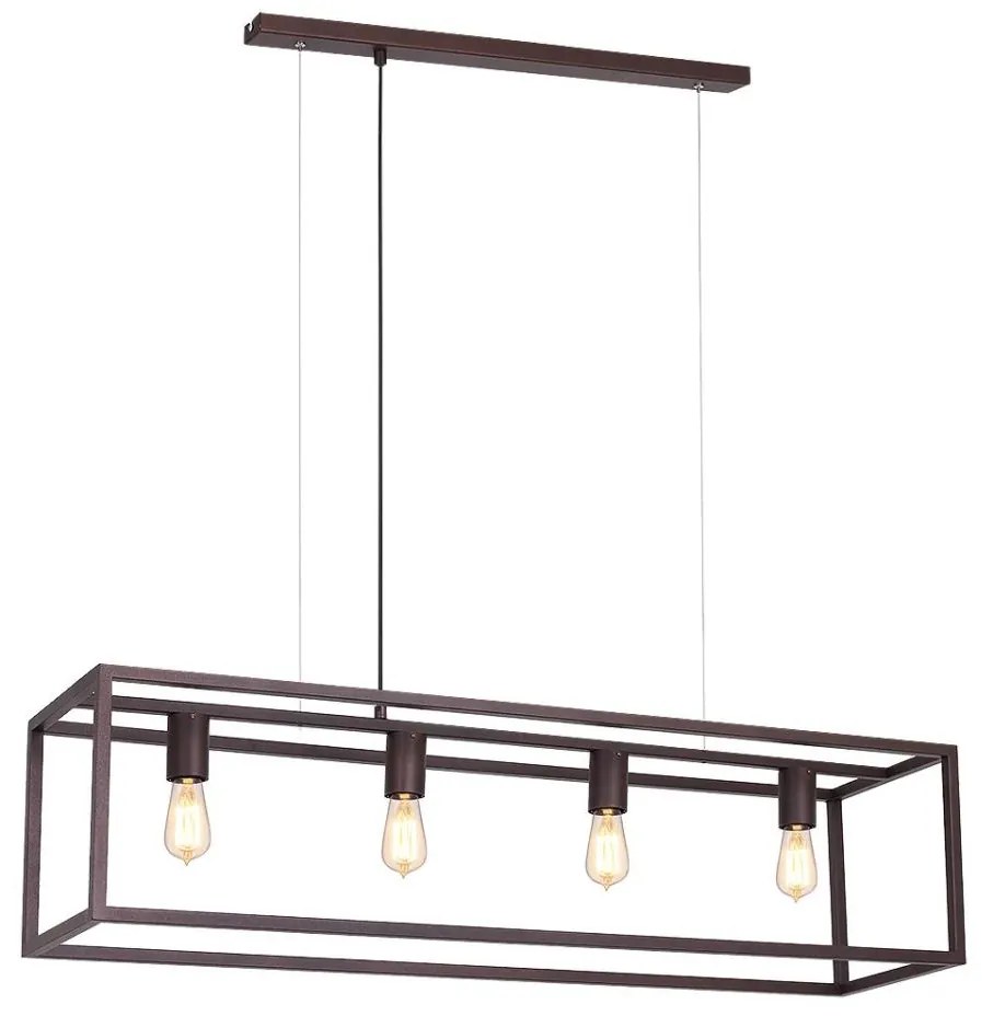 Lampadario su corda CORNICE 4xE27/60W/230V rame