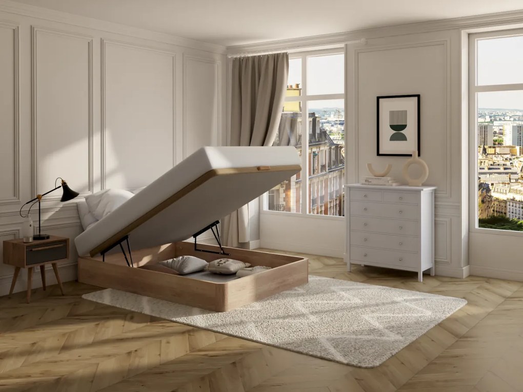Rete letto contenitore Colore quercia - 160 x 200 cm - HESTIA di DREAMEA PLAY