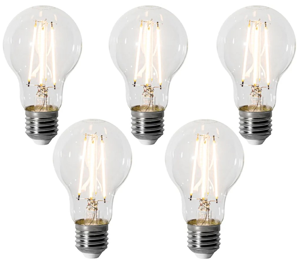 Set di 5 lampadine LED E27 dimmerabili A60 6W 700 lm 2200K