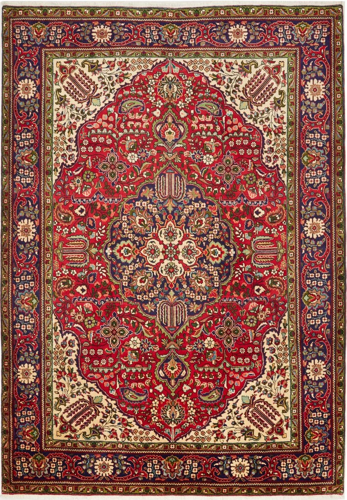 Tabriz Tappeto persiano 210 x 300 Rosso (Iran) Annodato A Mano