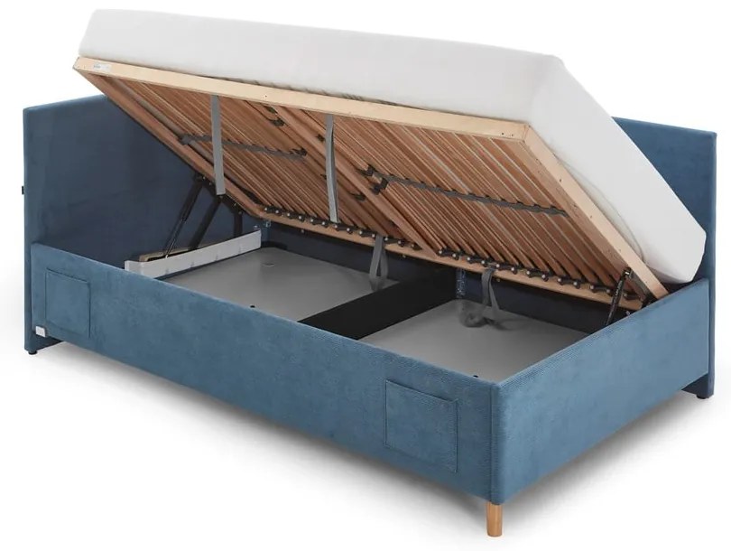 Letto da bambini con sponde blu imbottito con contenitore e rete inclusi 120x200 cm Cool – Meise Möbel