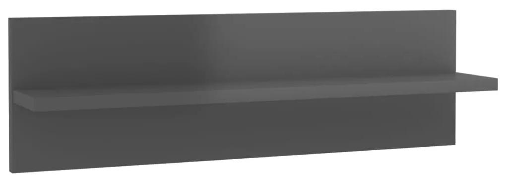 Mensole a muro 2 pz grigio lucido 60x11,5x18 cm in truciolato