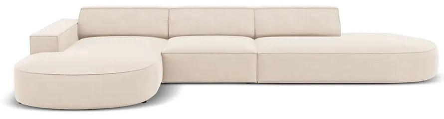 Divano angolare in velluto beige (angolo sinistro) Jodie - Micadoni Home