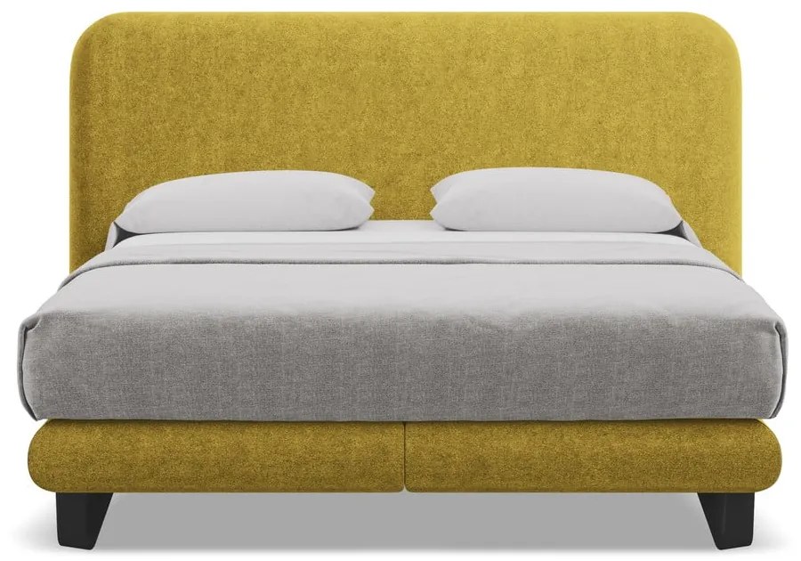 Letto boxspring in senape 180x200 cm Ilima - Makamii