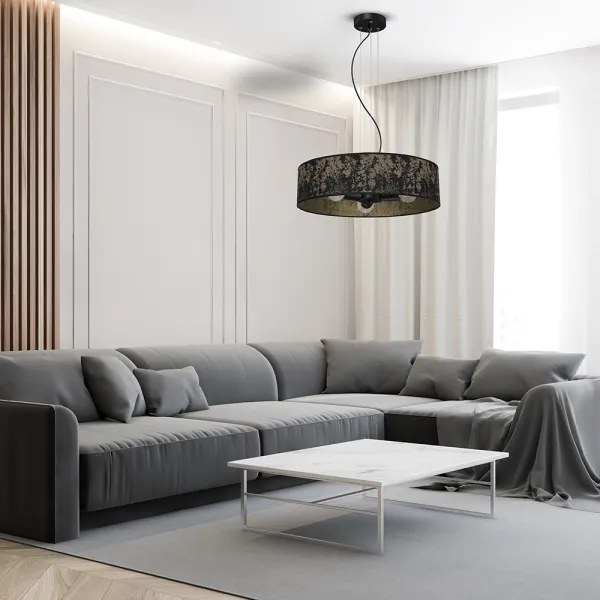 Lampadario su filo SATINO 3xE27/60W/230V oro