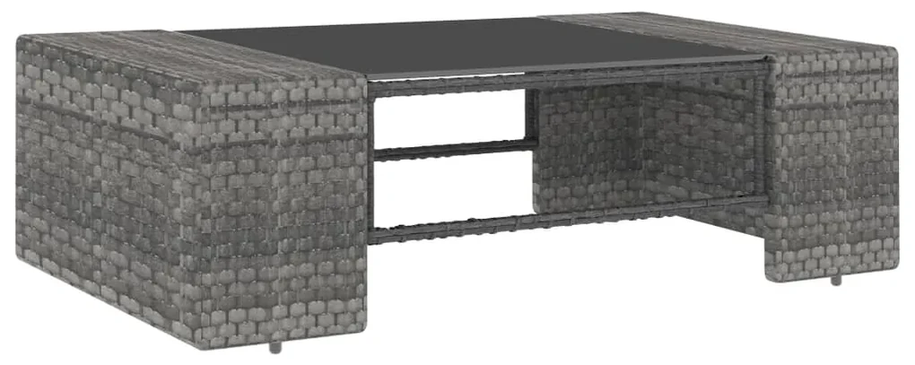 vidaXL Panca da Giardino 2 Posti con Tavolino 143 cm Polyrattan Grigio