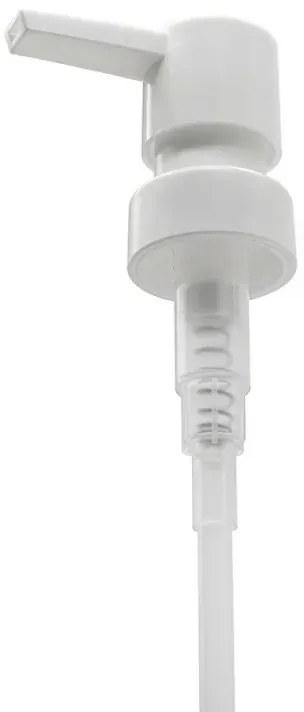 Dispenser sapone in finitura bianca opaca con dettagli in bambù