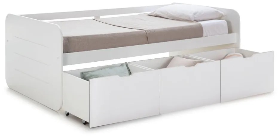 Letto per bambini bianco con contenitore 90x190 cm Abbott - Marckeric