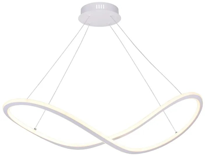 Lampadario LED moderno Infinity bianco, luce con 3 temperature di colore 2500 lumen