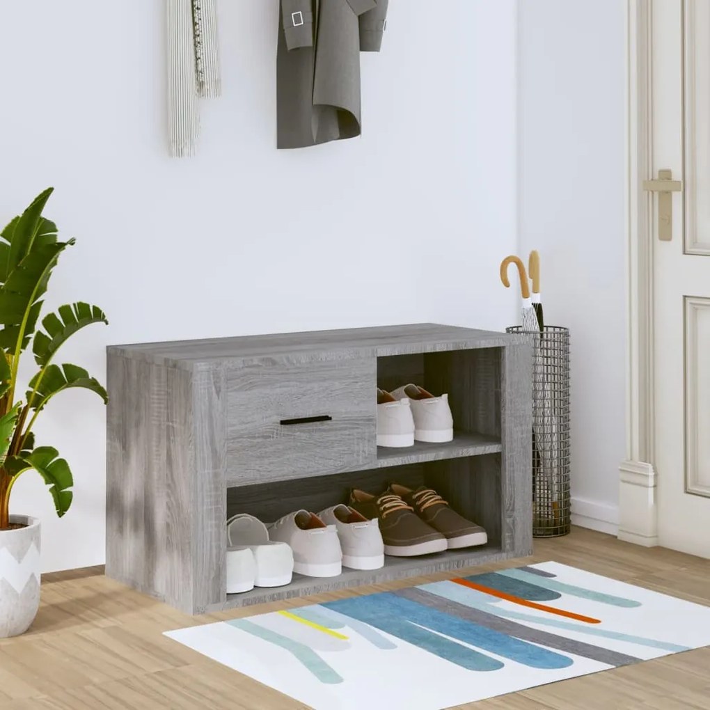 Scarpiera Grigio Sonoma 80x35x45 Cm İn Legno Multistrato /