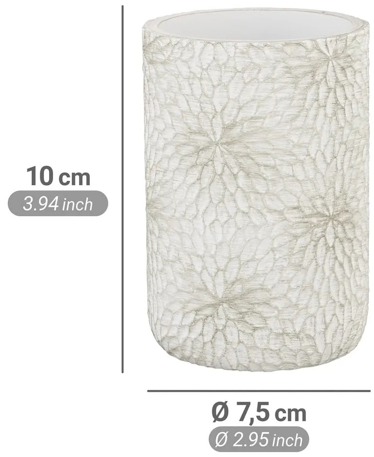 Portaspazzolino bianco/dorato in poliresina Montalfano – Wenko