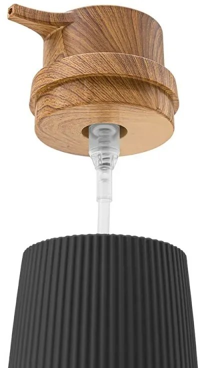Dispenser per sapone liquido Nero dettagli effetto legno Blob