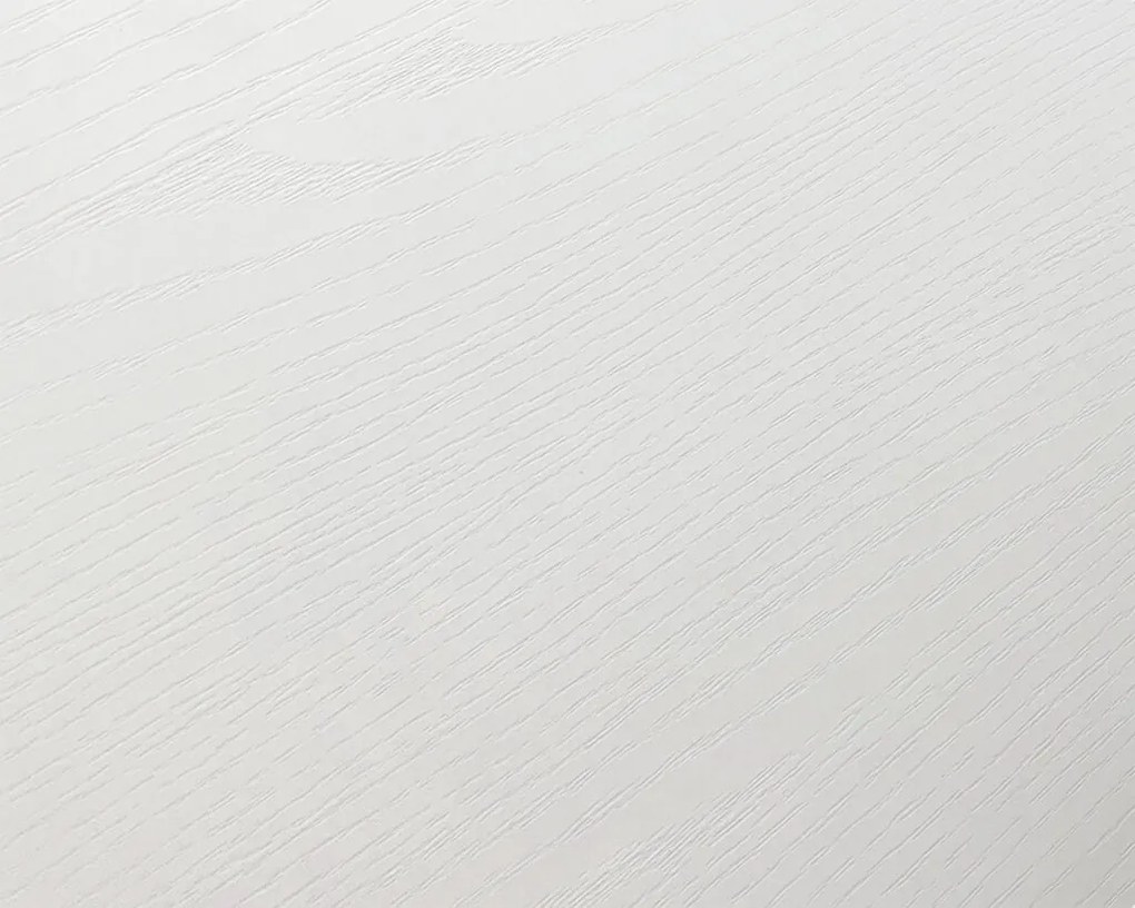 Tavolo CINQUALE in legno, finitura bianco frassinato con gambe in metallo antracite, allungabile 160×90 cm – 240×90 cm