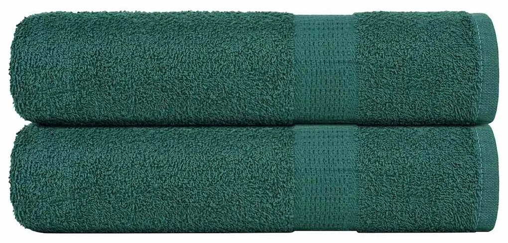 Asciugamani Da Bagno 2 Pz Verde 100x150cm 360g/m² 100% Cotone /
