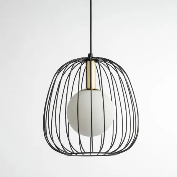 Lampadario a sospensione con filo BELL 1xG9/12W/230V diametro 24 cm nero/oro