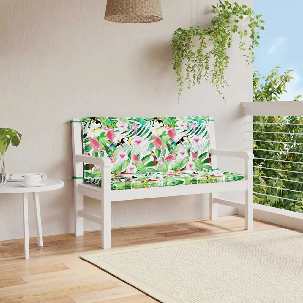 Cuscini Panca Da Giardino 2pz Multicolore 120x50x7cm İn Tessuto /