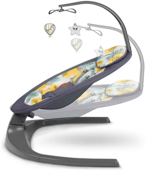 Lionelo - Dondolo musicale per bambini RALF 4xAA Grigio Cemento + telecomando